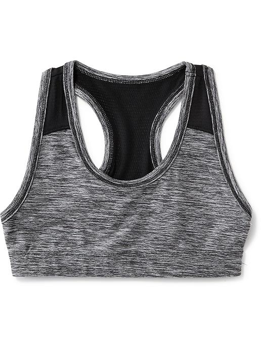 View large product image 1 of 2. Mesh-Trim Racerback Sports Bra for Girls