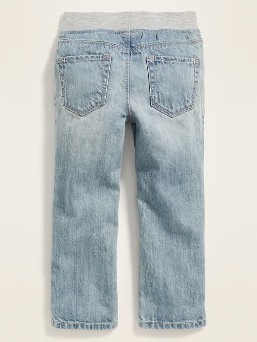 View large product image 2 of 2. Relaxed Jersey-Waist Pull-On Jeans for Toddler Boys