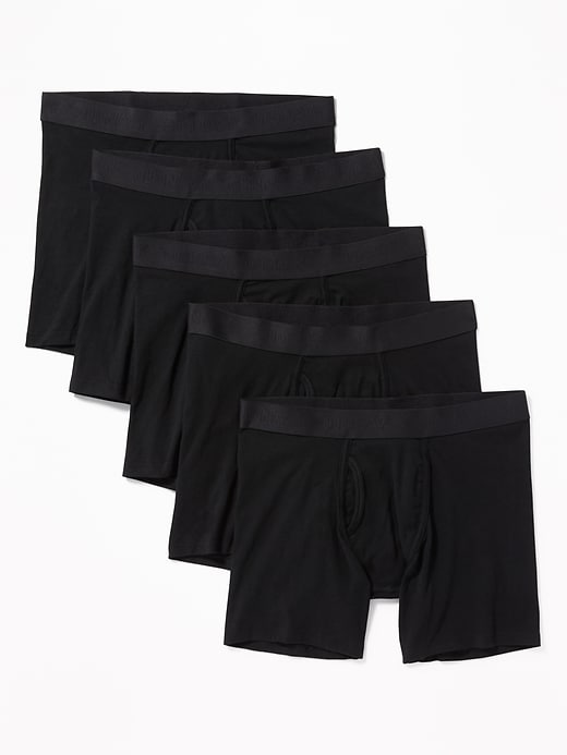 View large product image 1 of 2. Soft-Washed Built-In Flex Boxer-Briefs Underwear 5-Pack -- 6.25-inch inseam