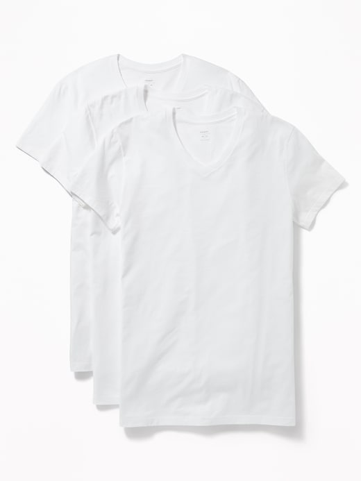 Voir une image plus grande du produit 2 de 2. Paquet de trois t-shirts à col en V pour homme