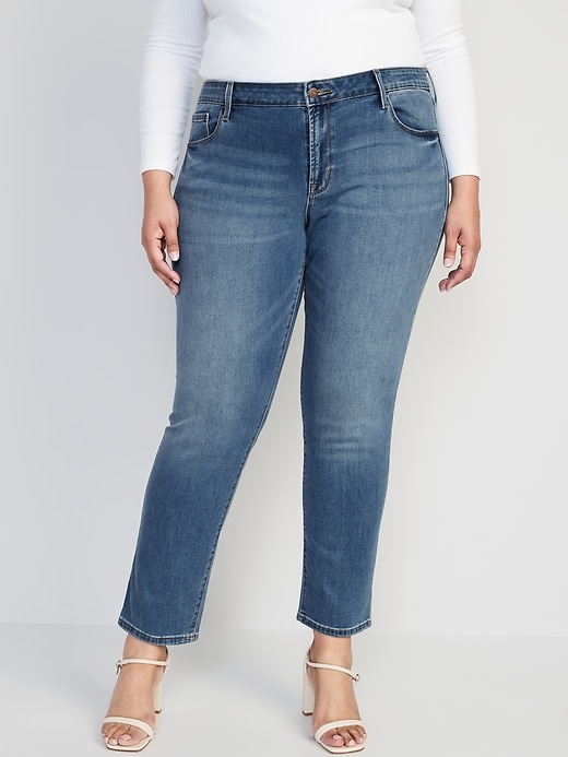 Image number 7 showing, Mid-Rise Power Slim Straight Jeans